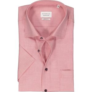 ETERNA modern fit overhemd korte mouw - twill - roze - Strijkvrij - Boordmaat: 39