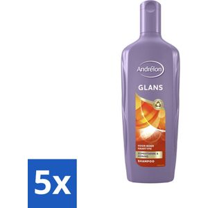 5 x Andrélon - Classic Glans - Shampoo - 300 ml - Haarverzorging - Glansshampoo - Haarhydratatie - Haarverzorging Voor Alle Haartypes - Zomertarwe Shampoo