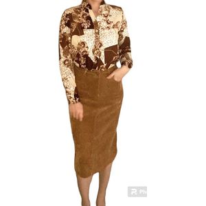 Rok, camel, corduroy, maat M