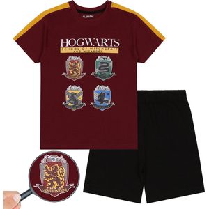 Harry Potter - Jongenspyjama met korte broek, bordeauxrood Maat 110
