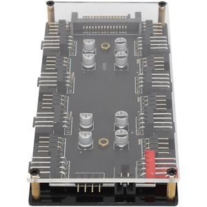 Ventilatorhub voor interne computerventilatoren, 12V 4PIN ARGB PWM-hub, professionele 2-in-1 RGB-dimmende PWM-temperatuurregeling, snelheidsregeling, 8 poorten voor computerkastventilator