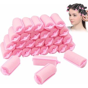 30 Foam Sponge Haarrollers voor Eenvoudig Slapen, Curlers voor Huidvriendelijke Haarstylings