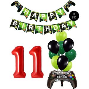 Cijfer Ballon 11 Game Videospel Verjaardag Thema - De Versiering voor de Gamers Birthday Party van Snoes