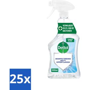 25 x Dettol - Allesreiniger Spray - Krachtige Hygiëne - Zonder Bleek - 500 ml - Allesreiniger Spray - Badkamer Reinigen - Kalkaanslag Verwijderen - Zeepresten Verwijderen - Hygiëne