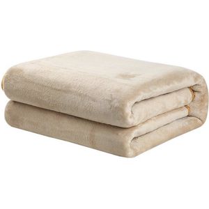 ZYLARO Elektrische Deken - Flanel Elektrische omslagdeken - Machinewasbaar - 140W Energiezuinig Warmtedeken - 2 Persoons - 180x150cm - Beige