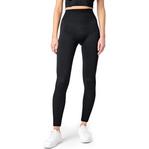 Merry Style – Sport Leggings - High Waist – Dames – Lang – Fitness – Zwart – L/XL - BLV-GI-RIB-LE