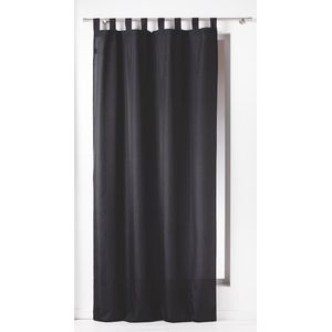Gordijnen-Kant en klaar- met ophanglus 140x260cm uni polyester zwart
