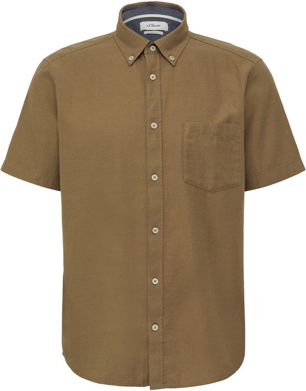 s.Oliver - Hemd - Katoen-Viscosemix - Korte Mouwen