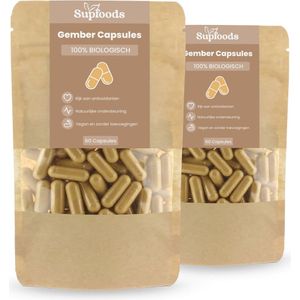 Gember Capsules 100% Biologisch - 120 Capsules - Gember voor Ondersteuning van Gezondheid en Energie - Ideaal als Aanvulling op Gemberthee of Als Dagelijks Supplement - 500mg per Capsule