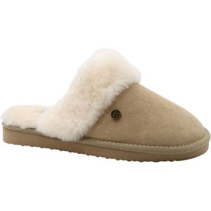 Alpacas Footwear - Dames - Echt suéde pantoffel - Gevoerd met 100% zachte lamswol - Taupe - 41