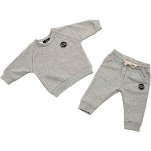 Baby kledingset Grijs Little Team B jogging set 12-18  maanden (mt86)