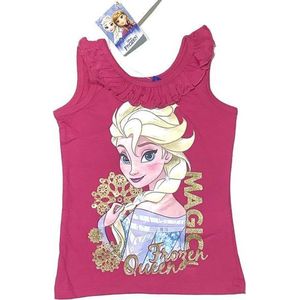 Disney Frozen mouwloos t-shirt - katoen - Fuchsia - maat 98/104 (4 jaar)