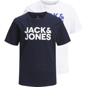 Jack & Jones Junior T-shirt Jjecorp Logo Tee Ss Crew Ne 2pk Noo 12199947 Navy Blazer Mannen Maat - 128