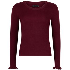 Ydence Knitted Top Shirley Tops & T-shirts Dames - Shirt - Bordeaux - Maat L