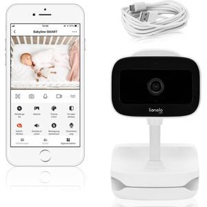 Lionelo Babyline Go White - Draadloze elektronische babyfoon - Tweerichtingscommunicatie - 180 graden - nachtmodus tot 8 meter