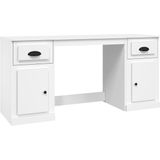 vidaXL - Bureau met Kast - Wit - Bewerkt Hout