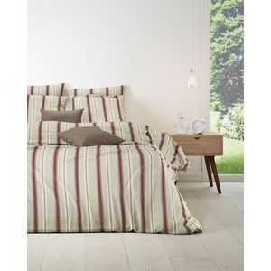Mistral Home - DEKBEDOVERTREK - katoen renforcé - 200 x 200 cm + 2x 65 x 65 cm - tweepersoons - ruiten - roest- Duurzaam