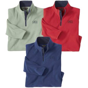 ATLAS FOR MEN - Set van 3 Outdoor fleece truien - Heren - Verkrijgbaar in grote maten - L