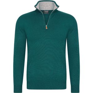 YVES ENZO Half Zip Heren sweater - Schipperstrui met rits - Coltrui Heren - Heren Trui - Maat XL - Groen