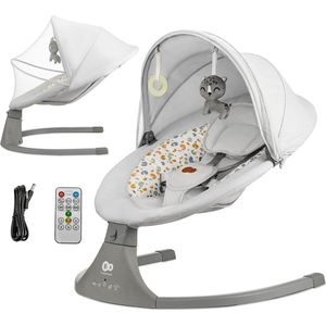 Kinderkraft Lumi 2 - Babyswing - Electrische Babyschommel met muziek - Lichtgrijs