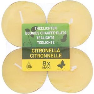 Geurtheelichten Citronella 8 stuks - Anti-mug theelicht