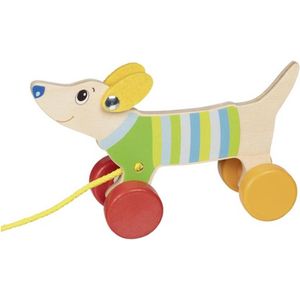 trekfiguur hondje - trekdier - houten speelgoed - houten speelgoedbeest