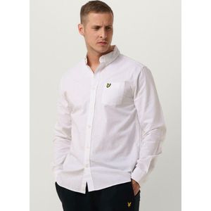 Lyle & Scott Cotton Linen Button Down Shirt - met lange mouwen - Heren Wit - Maat XS