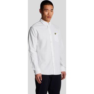 Lyle & Scott Cotton Linen Button Down Shirt - met lange mouwen - Heren Wit - Maat XS