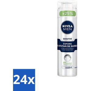 24 x Nivea - Men - Sensitive Shaving Foam - Beschermt Tegen Irritaties - 250 ml - Scheerschuim - Gevoelige Huid - Scheerbeurt - Irritaties - Aloe Vera