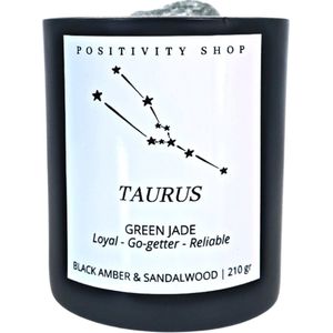 Positivity Shop™ - Stier Sterrenbeeld Geurkaars - Kristal - Amber & Sandalwood - Vegan