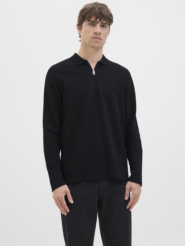 JJ Rebel - JREBDEX - Poloshirt - Zwart - Lange Mouw