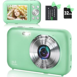 Digitale Fotocamera voor Volwassenen - Hoge Resolutie Sensor - Draaibaar LCD-scherm - Oplaadbare Batterij - Compact en Draagbaar Ontwerp - Fotografie Accessoire met Lange Batterijduur