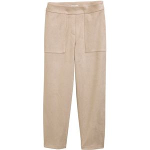 TOM TAILOR - Capri Broek - Beige - Loosefit - High Waist - 7/8 Lengte