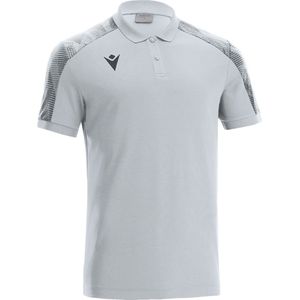 Macron Excellence Rock Polo Kinderen - Zilver / Antraciet | Maat: 7-8 Y