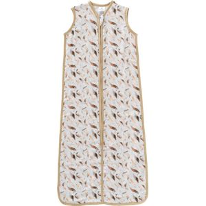 Cottonbaby Slaapzak - zonder mouw - Moody feathers - katoenen hydrofiel - 90 cm - zomer