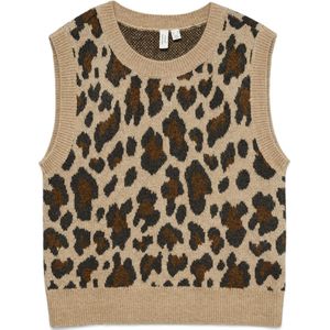 VERO MODA Trui 'VMLEILA'  sand / donkerbruin / zwart