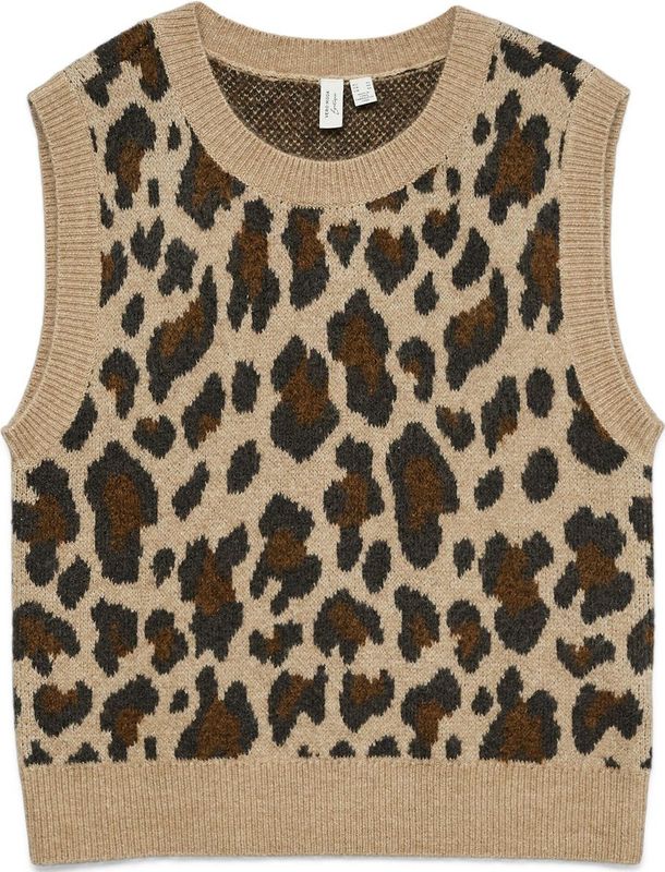 VERO MODA Trui 'VMLEILA'  sand / donkerbruin / zwart