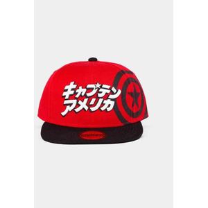 Marvel Captain America - Japanese Snapback Pet - Rood/Zwart