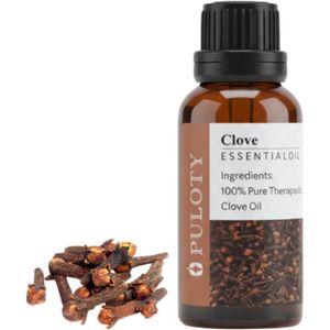 Puloty - Kruidnagelolie 30ml - 100% Puur Biologisch - Kruidnagel Etherische Olie - Aromatherapie, Cosmetica, Haar en Huidverzorging