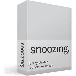 Snoozing Jersey Stretch - Topper - Hoeslaken - Lits-jumeaux - 160/180x200/220 cm - Grijs