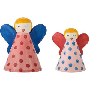 Bloomingville – Decoratie aardewerk rose Caramella - set van 2 – 7 x 10 x 9 cm