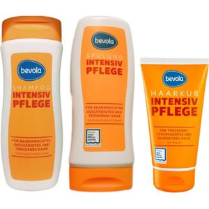 Bevola Haarverzorgingsset Intensieve Verzorging - Shampoo + Conditioner + Haarkur | Haarverzorging voor droog en beschadigd haar