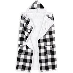 Draagbare capuchon deken voor volwassenen, lichtgewicht micropluche en oversized hoodie