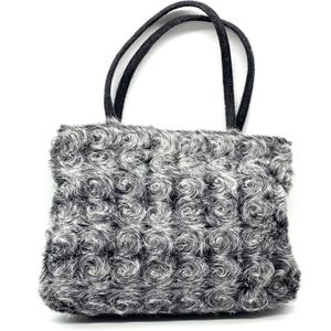 Handtas - klein formaat - imitatiebont grijs - (bxhxd) ca. 27cm x 20cm x 10cm - cadeau voor vrouw - mini bag -