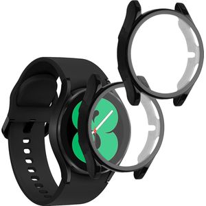 kwmobile 2x hoes geschikt voor Samsung Galaxy Watch 4 (40mm) hoesje - Cover van silicone - Hoesje voor activity tracker - In zwart / zwart