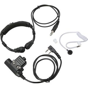 Akoestische Buis 2-weg Radio Oortje met U94 PTT Tactische Keelmicrofoon Headset voor UV 5R BF 888S BF F8HP BF F9 UV 82 - Walkie Talkie Oortje .