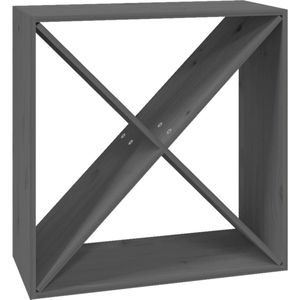 vidaXL - Wijnkast - 62x25x62 - cm - massief - grenenhout - grijs