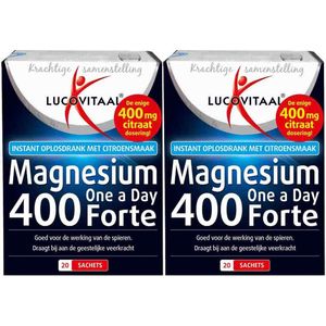 Lucovitaal - Magnesium 400 Forte - Voordeelverpakking - 2 x 20 Sachets
