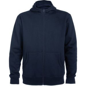 Donker Blauw unisex kinder sweatshirt met rits en capuchon model Montblanc merk Roly maat 110 - 116
