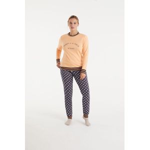 Promise - Pyjama Set Peach - maat S - Blauw/Oranje